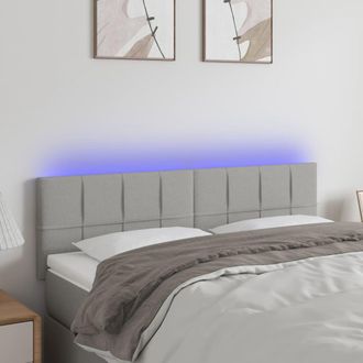 vidaXL Cabecero Con Led De Tela Gris Claro 144x5x78/88 Cm Vidaxl