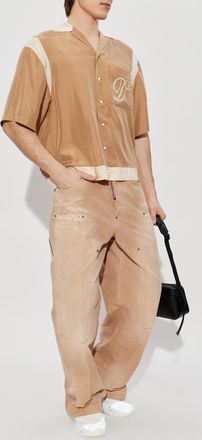 Dsquared2 Silk Short-sleeve Shirt, Mens, Brown