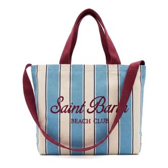 MC2 Saint Barth Essential Canvas Bag With Shoulder Strap - female - MC2 Saint Barth - Shopping Bags - Blue - ONE SIZE - Bags