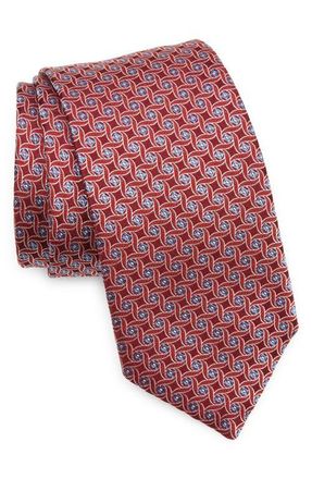 Eton Spiral Silk Tie in Red at Nordstrom