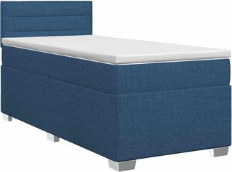 vidaXL Cama Box Spring Con Colch&oacute;n Con Cabecera Azul 100 X 200 Cm Tela Vidaxl