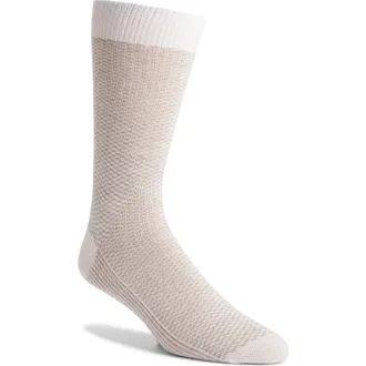 Canali Micropattern Jacquard Wool Blend Dress Socks in Beige at Nordstrom, Size Large