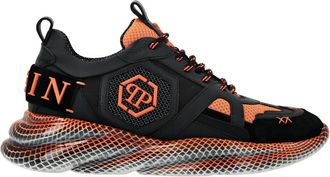 Philipp Plein Schoenen, Heren, Oranje, 44 EU, Leer, Runner Mix Materials