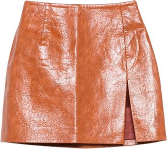 Andamane Minigonna con spacco laterale - Marrone