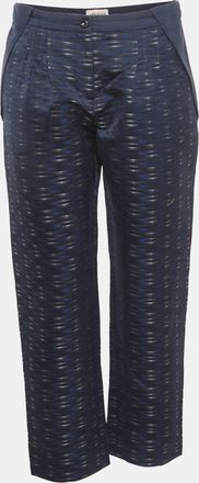 Armani Navy Blue Dash Print Jacquard Straight Fit Pants