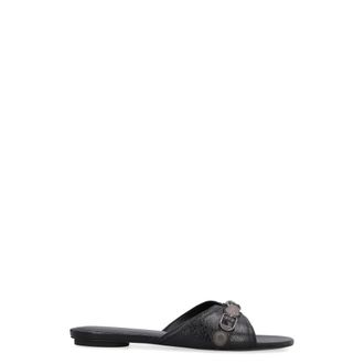 Balenciaga Sliders, female, Black, Size: 13 US Studded Leather Slides