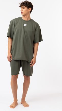 Fila Shorty FILA, Damen, Gr. XXL, thyme, Jersey, Obermaterial: 100% Baumwolle, bequem kurz, Rundhals, geschnittene Kante, Homewear-Sets Shorty, mit Rundhal