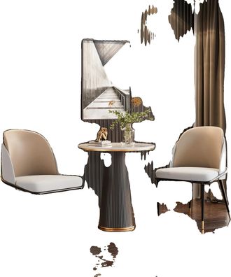 OEM Silla De Comedor, Asiento Acolchado, Dise&ntilde;o Moderno, Beige, Blanco Y Gris