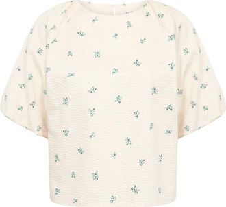 Part Two Groene boeketprint blouse - Dames - Blouses - Beige - M - Katoen - Overhemden