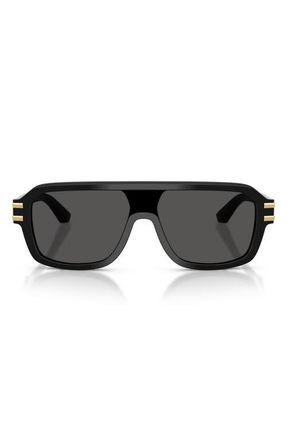 Dolce & Gabbana 127mm Pilot Sunglasses in Black /Dark Grey at Nordstrom