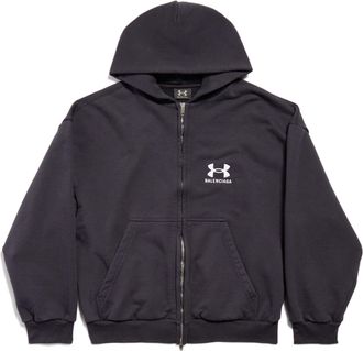 Balenciaga x Under Armour Zip-Up Hoodie Black White 803264TRVB89034