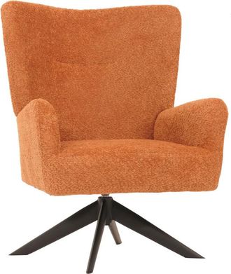 Hhg Nunca Usado] Sill&oacute;n Lounge Hhg 916, Sill&oacute;n Cocktail Sill&oacute;n Tapizado Reclinable, Giratorio, Tela/textil Chenilla Metal, Terracota