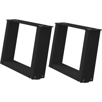 vidaXL Patas Para Mesa De Centro En Forma De U (2 Unidades), Color Negro, 40 X (30-31) Cm, Acero Vidaxl