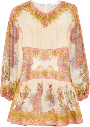 Zimmermann Kleedjes, Dames, Veelkleurig, S, Katoen, Indra Mini Jurk