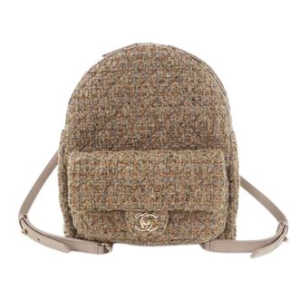 Chanel Pre-owned Zaino Coco Mark Matelasse Tweed - - Pre-owned - Donna - Marrone - ONE SIZE