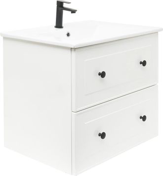 Puma Naturel Mueble De Ba&ntilde;o Con Lavabo Naturel Forli 80x45x46 Cm Blanco (forli80biu)