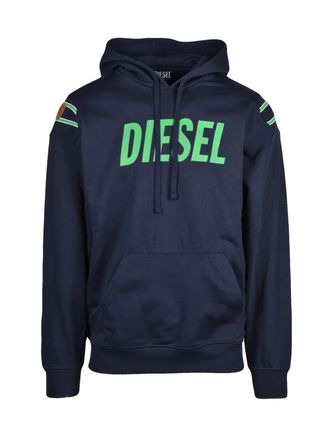 Diesel Hooded Sweatshirt with Bold Logo and Sporty Accents