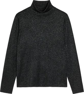 Eileen Fisher T-shirt a maniche lunghe con collo alto - Nero