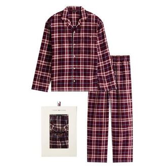 Tommy Hilfiger giftbox flanellen pyjama rood/ecru