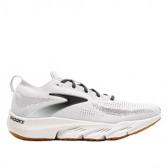 Brooks Mens Glycerin Flex Running Shoes In White Black Gum