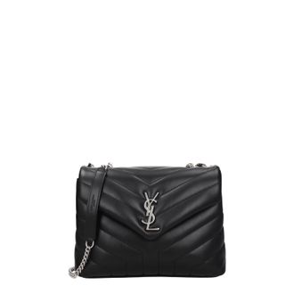 Saint Laurent Damess Loulou Schoudertas Zwart Leer