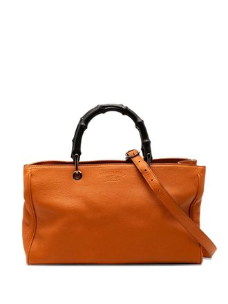 Gucci 2016-2025 Medium Calfskin Bamboo Shopper satchel - Orange