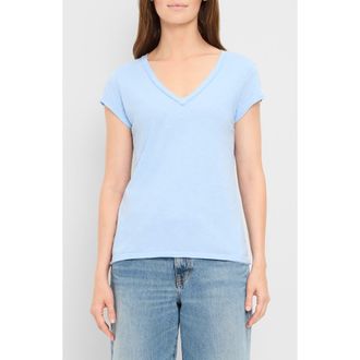Michael Stars Baxter Raw Edge Supima Cotton T-Shirt in Sky at Nordstrom