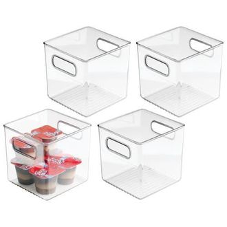 Linus Cube Storage Bin with Handles for Pantry, Set of 4, Clear, Made in USA at Nordstrom