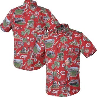 Reyn Spooner Mens Reyn Spooner Red Cincinnati Reds Scenic Tri-Blend Button-Down Shirt at Nordstrom, Size Small