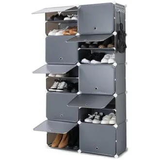 InnovaGoods Shelf Furniture - INNOVAGOODS - Modular - Gray Black - For Shoes - Contemporary Design