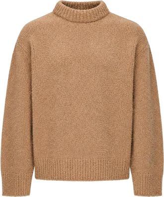 Laneus Gebreide trui met ronde hals - Dames - Coltruien - Beige - S - Truien & Vesten