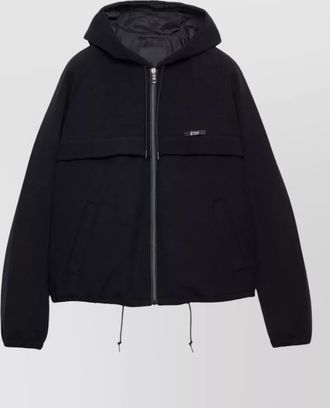 Prada hooded technical fabric jacket drawstring hem