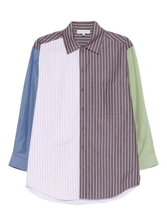 Stine Goya striped panelled shirt - women - Organic Cotton - S - Red