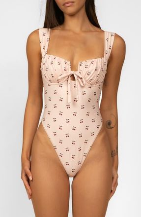 Montce Swim Petal Underwire One-Piece Swimsuit in Cherries at Nordstrom, Size X-Small
