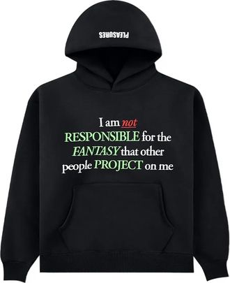 Pleasures lettering-print hoodies - men - Cotton/Polyester - S - Black