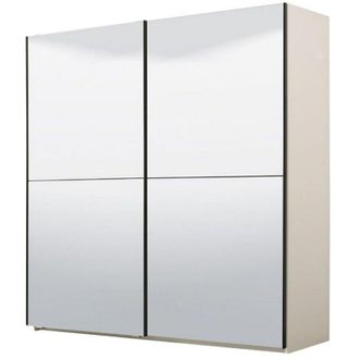 Dmora Guardaroba Grande Ponso, Armadio Camera da Letto Appendiabiti, 8 Ripiani, 2 Ante, 217x210h cm Bianco