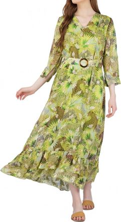 America & Beyond Charlotte Lurex Kaftan In Green