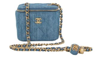 Chanel Blue Denim Coco Crush Vanity Bag