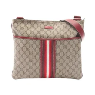 Gucci Vintage, unisex, Beige, ONE Size, Leer, Pre-owned GG Supreme Coated Canvas Shoulder Bag