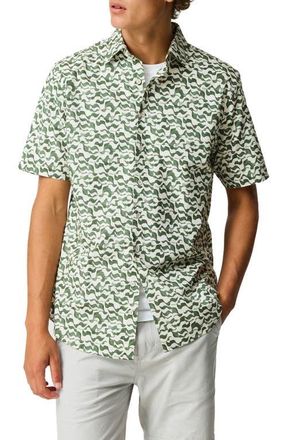 Rodd & Gunn Bendigo Abstract Print Button-Up Shirt in Kelp at Nordstrom, Size Xxx-Large