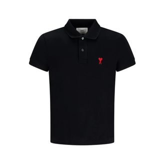 Ami Polo Shirts, male, Black, Size: 2XL Polo Ami de Coeur