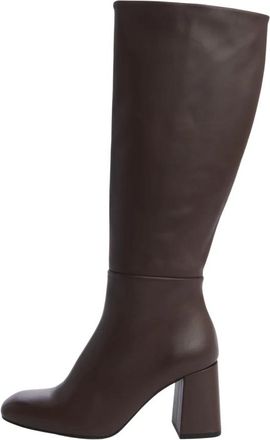 Souliers Martinez Stijlvolle Leren Enkellaarzen - Dames - Hoge Laarzen - Bruin - 38 EU - Leer - Schoenen