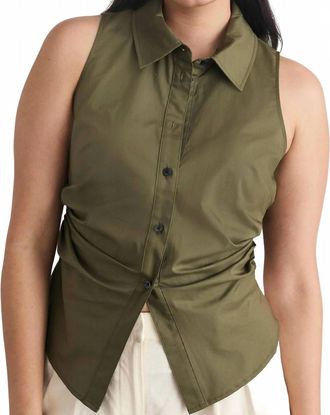 Tanya Taylor Hannah Tie-Back Top In Green
