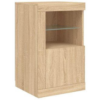 vidaXL Aparador Con Luces Led Madera De Ingenier&iacute;a Roble Sonoma Vidaxl