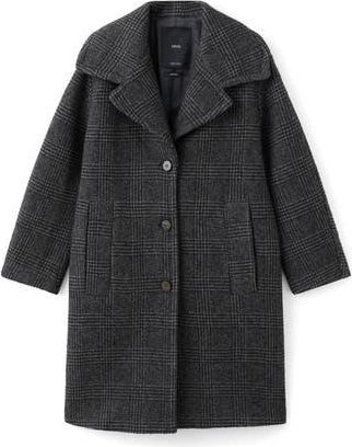 Mango Glen Plaid Wool Blend Coat in Grey at Nordstrom Rack, Size Medium