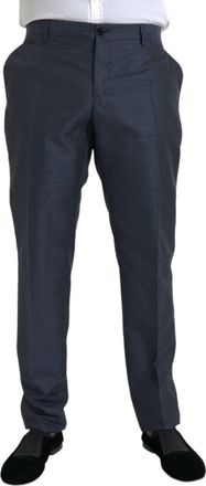 Dolce & Gabbana Blue Wool Men Skinny Dress Mens Pants