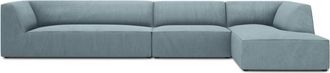 BLOOMINGLOFT 5-Sitzer Ecksofa Sao 366 x 180 cm, mit Cordbezug - Hellblau