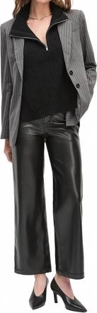 Favorite Daughter Mischa Super High Rise Wide Leg Pants In Black Leather