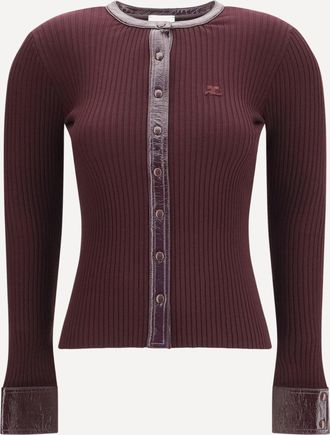 Courr&egrave;ges Cardigan in vinile e maglia Woman M
