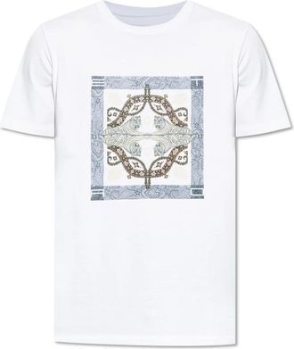 Etro T-shirt met print - Heren - T-shirts - Wit - 2XL - Katoen - Tops